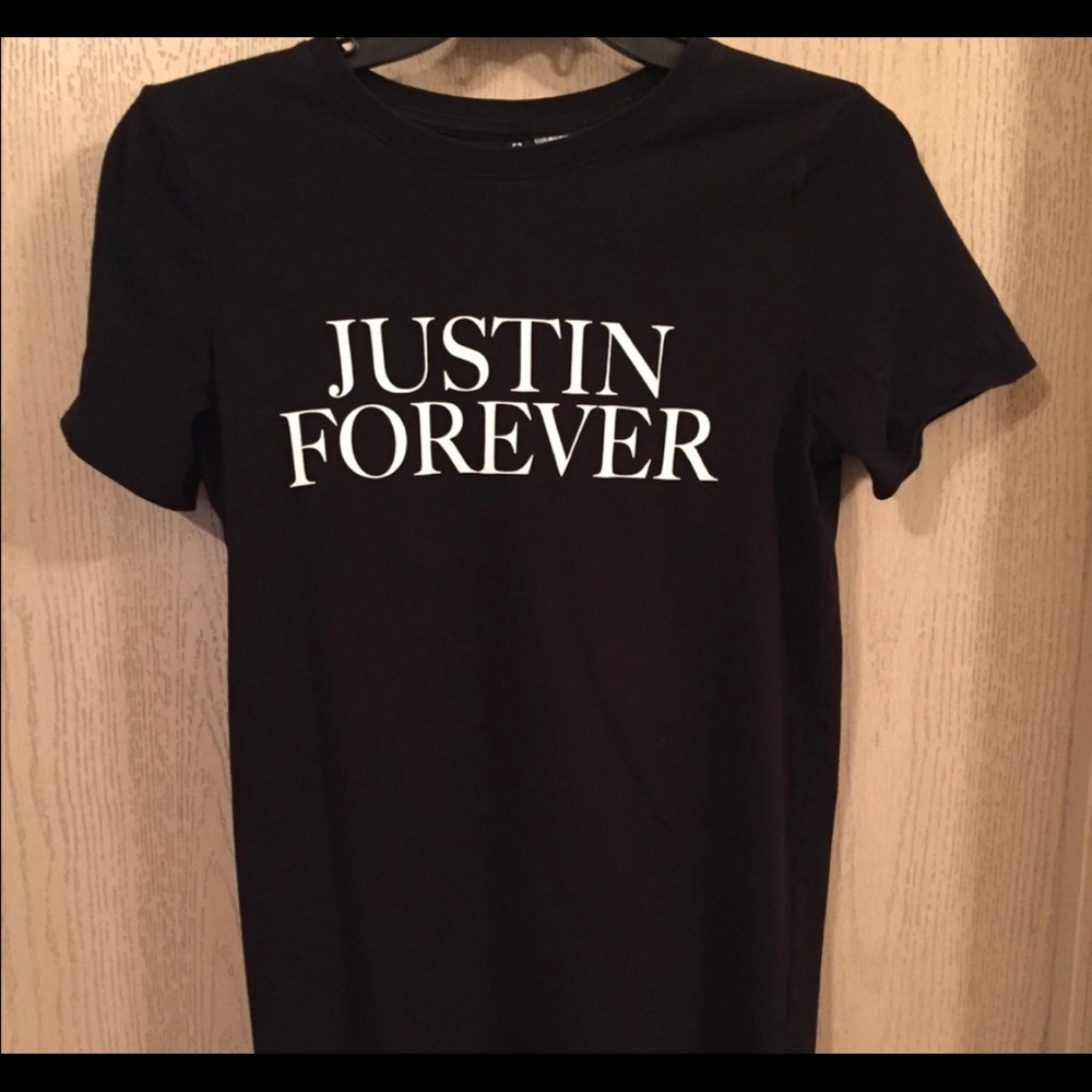 Justin Bieber Forever tee | Size 8 | Black